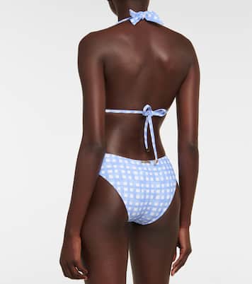 Top de bikini de cuadros con cuello halter | Heidi Klein