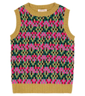 Maple intarsia wool-blend vest | Caramel