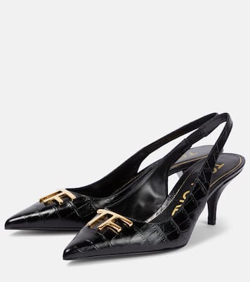 Pumps slingback TF in pelle stampata | Tom Ford