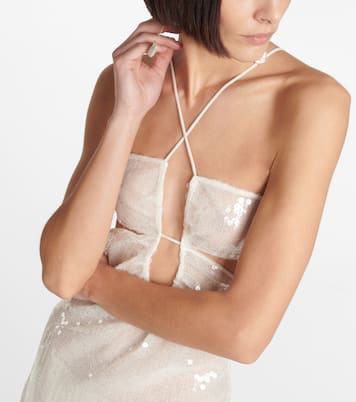 Bridal sequined tulle gown | Nensi Dojaka
