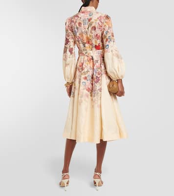 Abito chemisier Luminosity in lino con stampa | Zimmermann