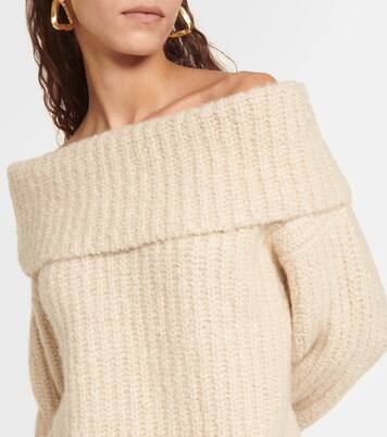 Off the shoulder cashmere sweater outlet