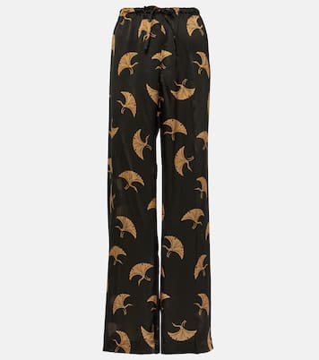 Pantaloni a gamba larga in raso di seta | Dries Van Noten