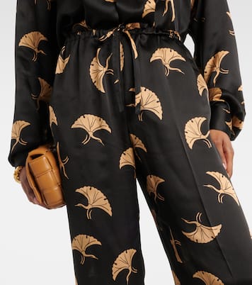 Pantaloni a gamba larga in raso di seta | Dries Van Noten
