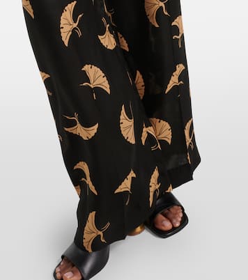 Pantaloni a gamba larga in raso di seta | Dries Van Noten