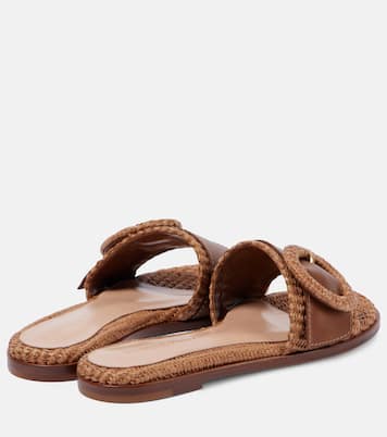 Pantoletten Marbella aus Raffiabast mit Leder | Gianvito Rossi