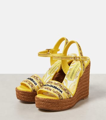 Espadrillas Majolica con pelle e zeppa | Dolce&Gabbana