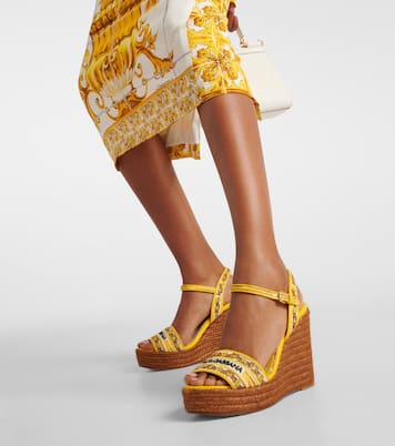 Espadrillas Majolica con pelle e zeppa | Dolce&Gabbana