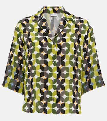 Camicia da bowling in crêpe con stampa | Dries Van Noten