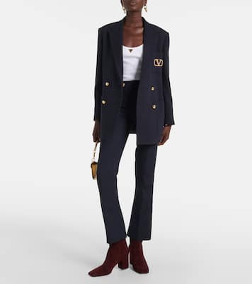 Ankle Boots VLogo The Bold Edition aus Veloursleder | Valentino Garavani