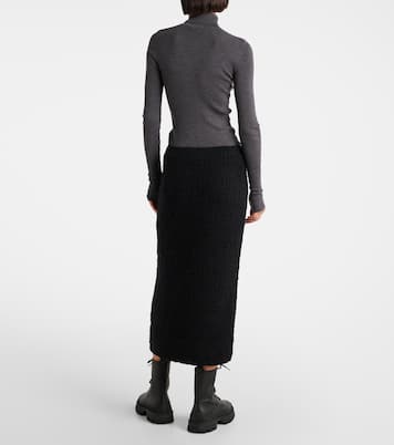 Jupe midi en laine mélangée bouclée | Moncler
