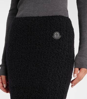 Jupe midi en laine mélangée bouclée | Moncler