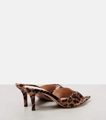 Mules 70 in velluto con stampa laopardata | Gianvito Rossi