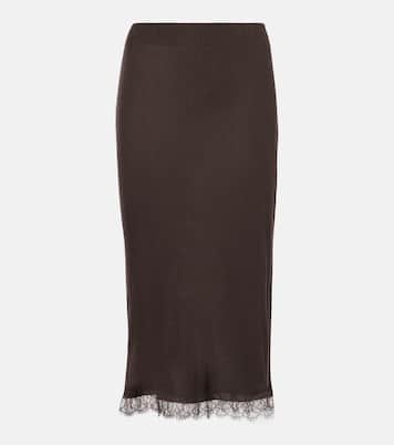 Gonna midi Indira in misto seta | The Row