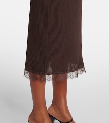 Gonna midi Indira in misto seta | The Row