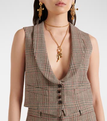 Prince of Wales wool-blend waistcoat | Chloé
