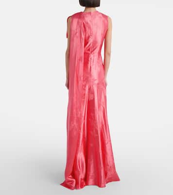 Abito lungo in jacquard di misto lino | Erdem