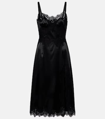 Lace-trimmed satin slip dress | Dolce&Gabbana