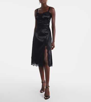 Lace-trimmed satin slip dress | Dolce&Gabbana