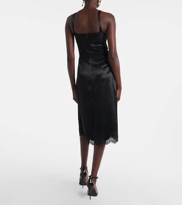 Lace-trimmed satin slip dress | Dolce&Gabbana