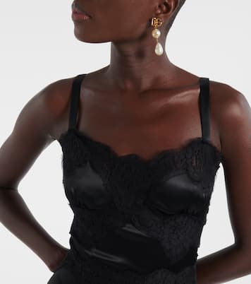 Lace-trimmed satin slip dress | Dolce&Gabbana