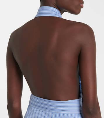 Top in cotone con scollo all’americana | Prada