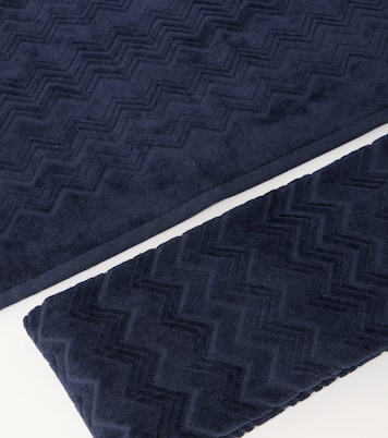 Chalk set of 2 zigzag cotton terry towels | Missoni