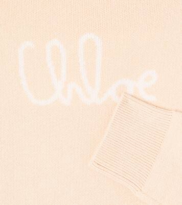 Logo cotton and wool turtleneck sweater | Chloé Kids