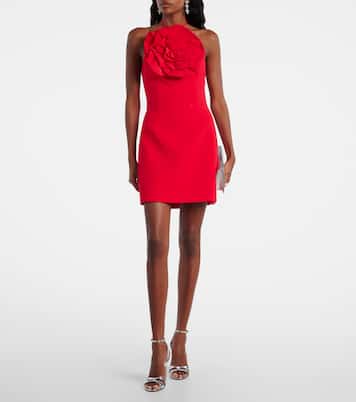 Cameron floral-appliqué crêpe minidress | Rebecca Vallance