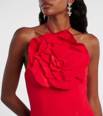 Cameron floral-appliqué crêpe minidress | Rebecca Vallance