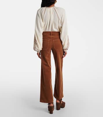 Le Slim Palazzo cotton corduroy wide-leg pants | Frame