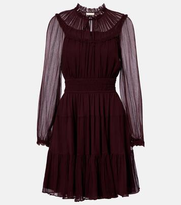 Ava tie-neck silk chiffon minidress  | Ulla Johnson