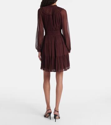 Ava tie-neck silk chiffon minidress  | Ulla Johnson
