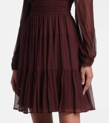 Ava tie-neck silk chiffon minidress  | Ulla Johnson