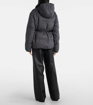 Belted hooded padded cashmere jacket | Tod's