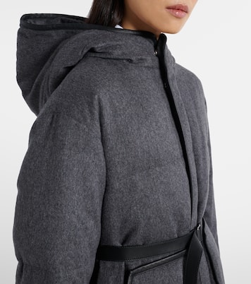 Belted hooded padded cashmere jacket | Tod's
