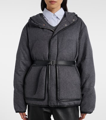 Belted hooded padded cashmere jacket | Tod's