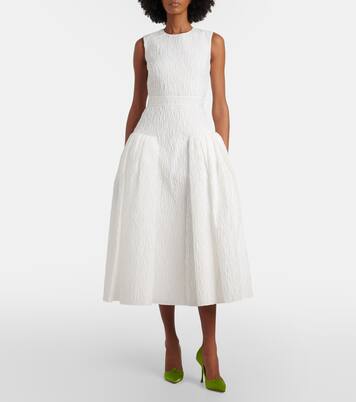 Bridal Aya cloqué midi dress | Roksanda