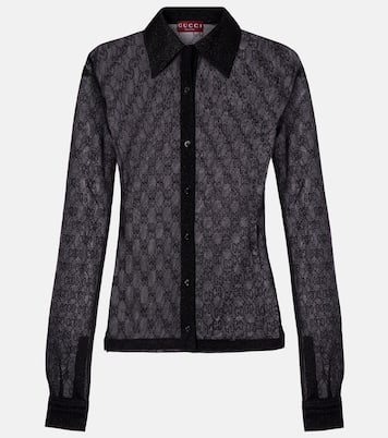 GG sheer lamé shirt | Gucci