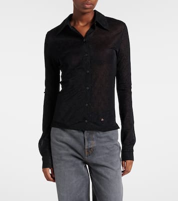 GG sheer lamé shirt | Gucci