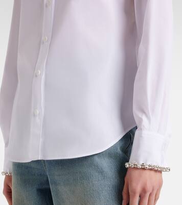 Camisa de popelín de algodón adornada | McQueen