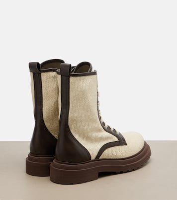 Schnürstiefel mit Leder | Brunello Cucinelli