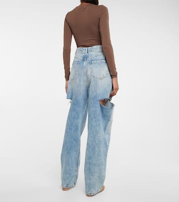 Cutout high-rise wide-leg jeans | Maison Margiela