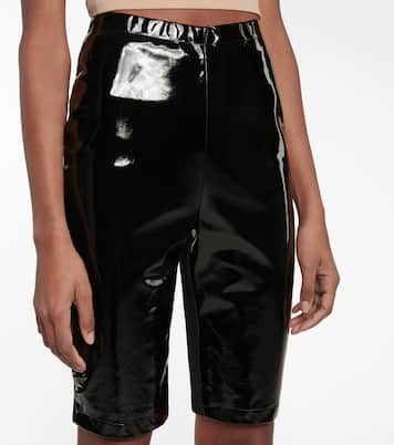 Shorts mit Lackleder | David Koma