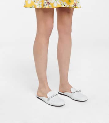 Verzierte Slippers aus Lackleder | Miu Miu