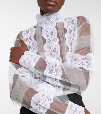 Guipure lace and tulle blouse | Valentino