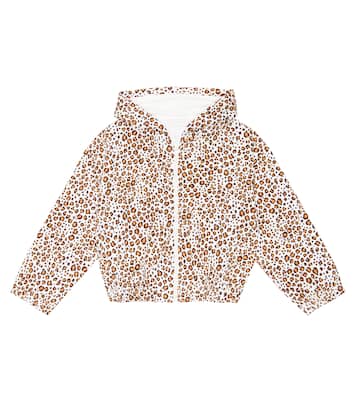 Sweat-shirt à capuche zippé à motif léopard | Monnalisa