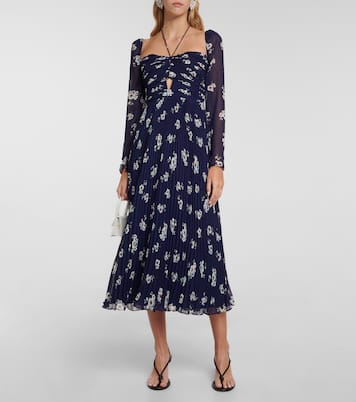 Midikleid aus Chiffon mit Cut-outs | Self-Portrait