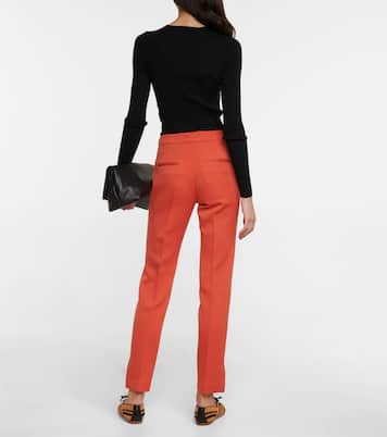Isabel mid-rise slim virgin wool pants | Gabriela Hearst