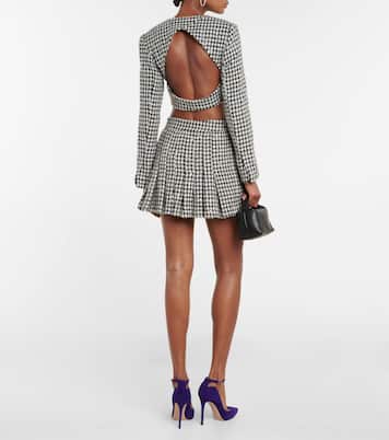 Sequined houndstooth tweed miniskirt | Rotate